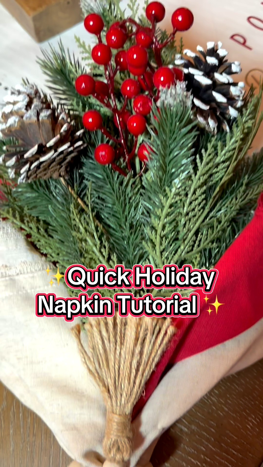 ✨🎄Quick Holiday Napkin Tutorial ✨
A simple fold can instantly elevate your table setting — festive, elegant, and so easy to recreate! 🤍🎁

Shop my holiday finds and inspo— link in bio 🔗

#HolidayTableDecor #ChristmasInspo #Christmasdecor2025  


#LTKSeasonal #LTKHome #LTKHoliday