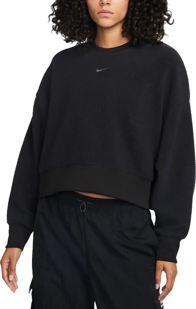 Nike Oversize Fleece Crop Crewneck Sweatshirt | Nordstrom | Nordstrom