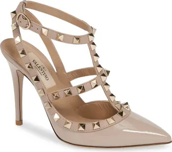 Valentino Garavani Rockstud T-Strap Pointed Toe Pump | Nordstrom | Nordstrom