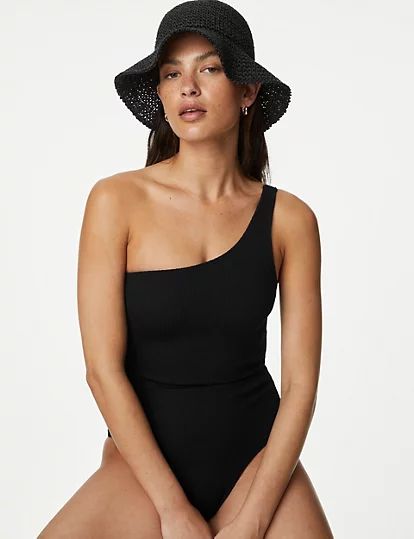 Textured One Shoulder Swimsuit | M&S Collection | M&S | Marks & Spencer IE