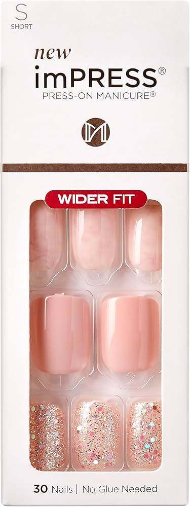 KISS imPRESS Press-On Nails Wider Fit False Nails Manicure Set, ‘Just a Dream', 30 Chip-Proof, ... | Amazon (US)