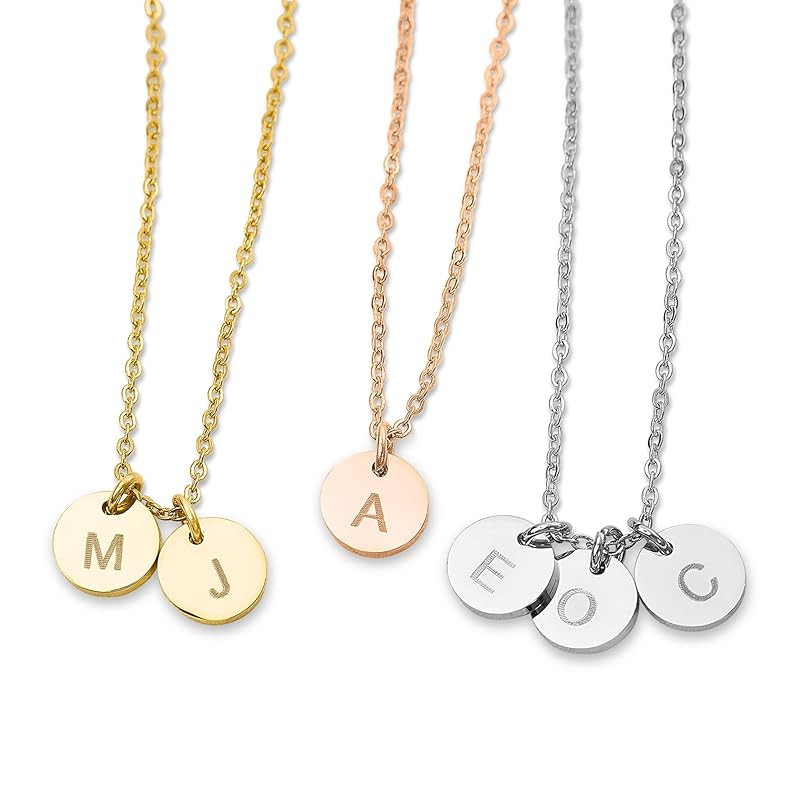 Initial Necklace for Mom Women 1-5 Pendants Personalized Necklace with Kids Initials, Push Presen... | Amazon (US)