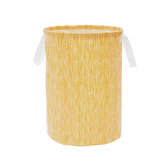Soft Sided Scrunchable Round Laundry Hamper Yellow Dot - Room Essentials™ | Target