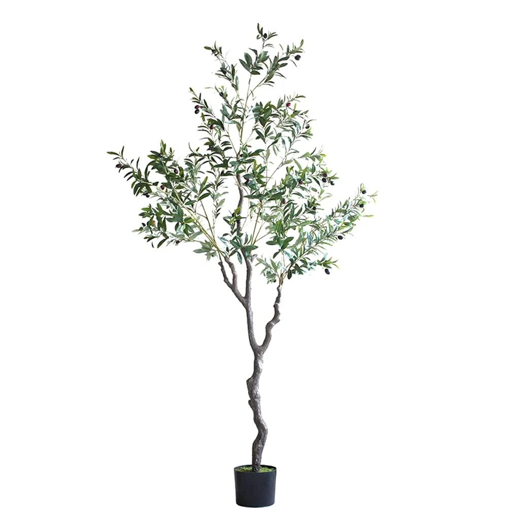 Artificial Olive Tree, 7Ft(83in, 1440 Leaves) Faux Olive Tree, Tall Artificial Tree Indoor Outdoo... | Walmart (US)