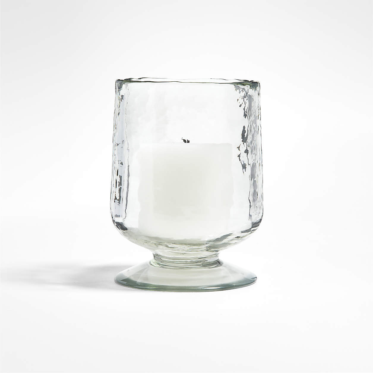 Bergen Small Glass Plum Hurricane Candle Holder 7" + Reviews | Crate & Barrel | Crate & Barrel