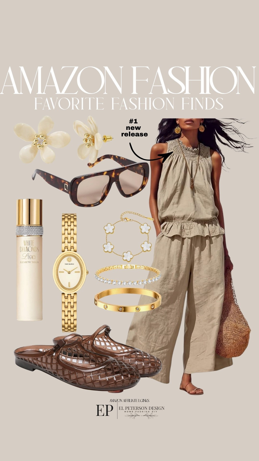 Amazon
2 pc outfit
Sunglasses
Earrings
Perfume
Watch
Jelly shoes
Bracelet
2 pc outfit