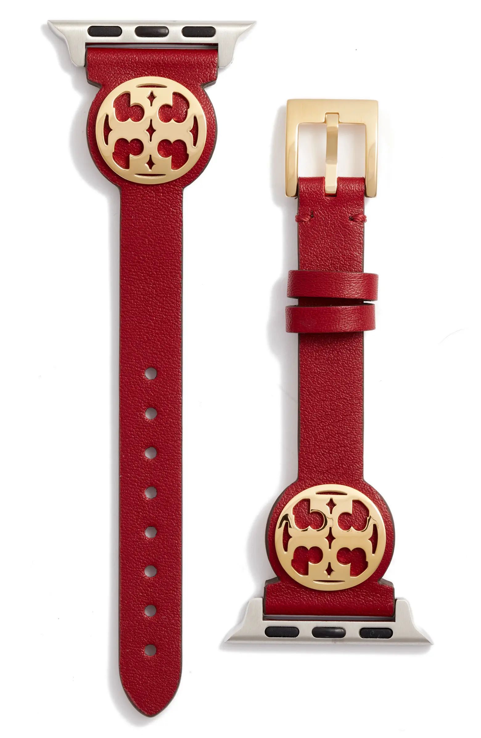 Tory Burch Miller Leather 11mm Apple Watch® Watchband | Nordstrom | Nordstrom