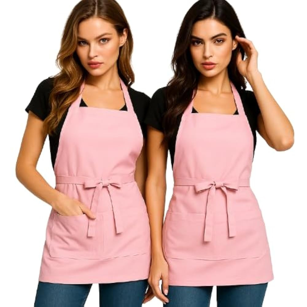 2 Packs Server Aprons for Women –Waterproof Chef Apron with Pockets – Cooking, Baking, Grilli... | Amazon (US)