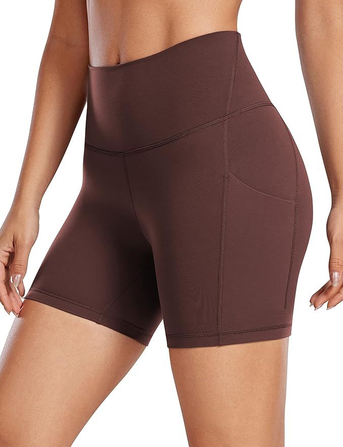 CRZ YOGA Womens Butterluxe Biker Shorts with Pockets 3'' / 5'' / 8'' - High Waisted Volleyball Wo... | Amazon (US)