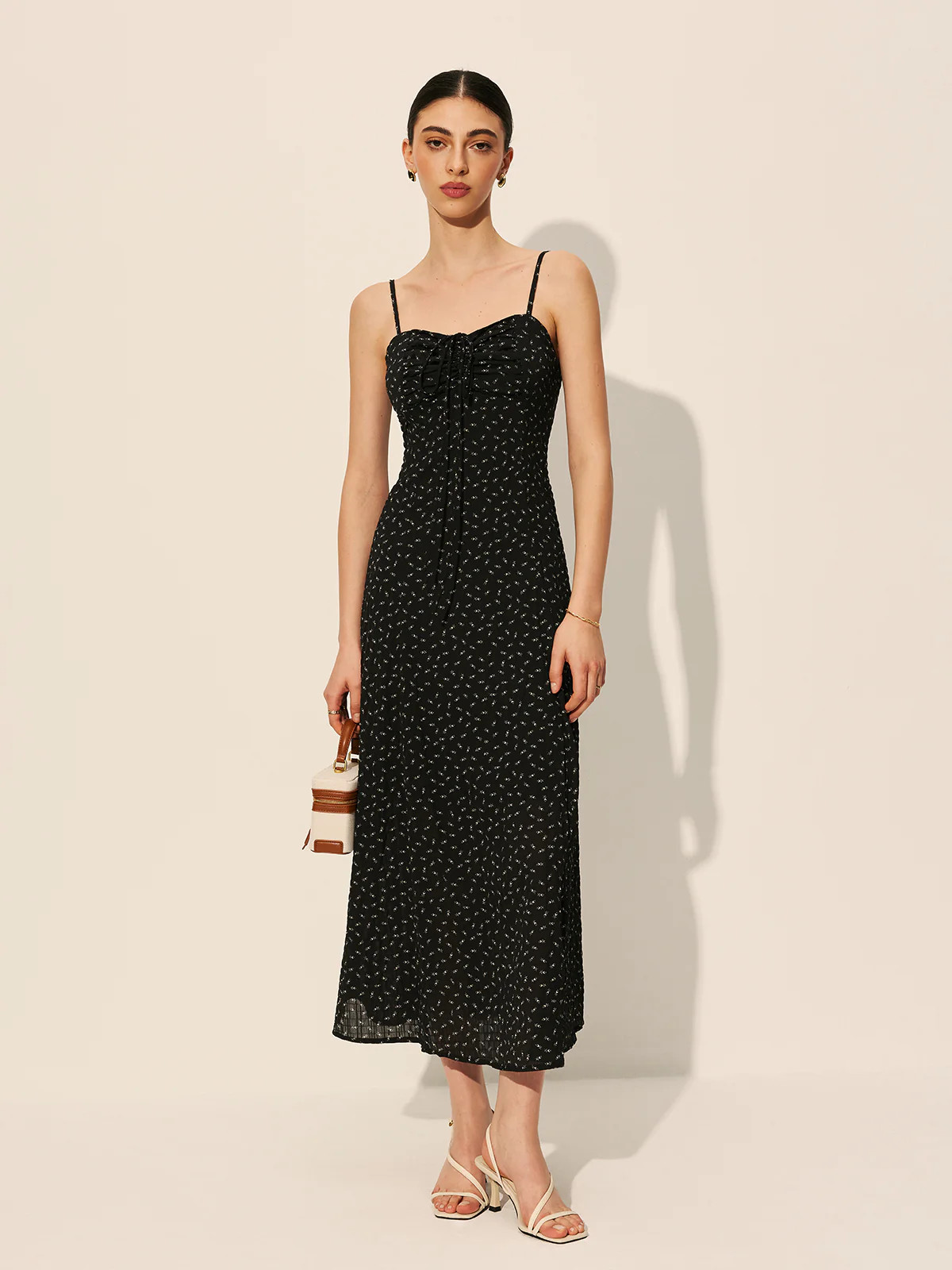 Polka Dot Zipper Drawstring Dress | Commense