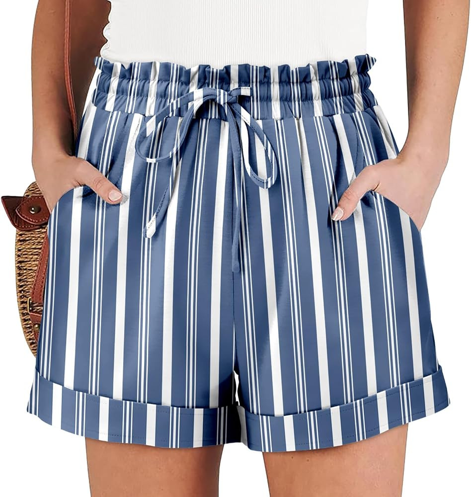 Angerella Women Casual Shorts Drawstring Comfy Elastic Waist Shorts Summer Pull On Short Pants wi... | Amazon (US)