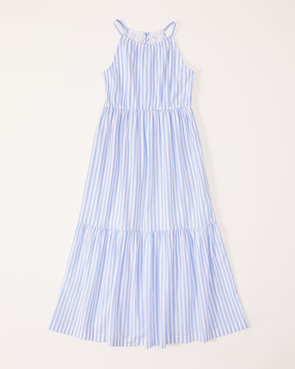 poplin maxi dress | Abercrombie & Fitch (US)