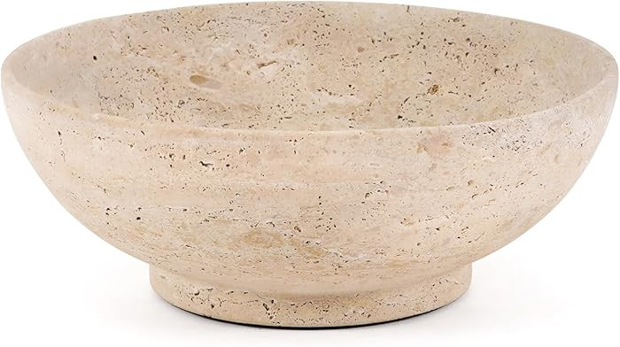 Marble Fruit Bowl for Kitchen Counter 10 Inch Travertine Serving Bowls for Fruits Storage, Candy ... | Amazon (US)