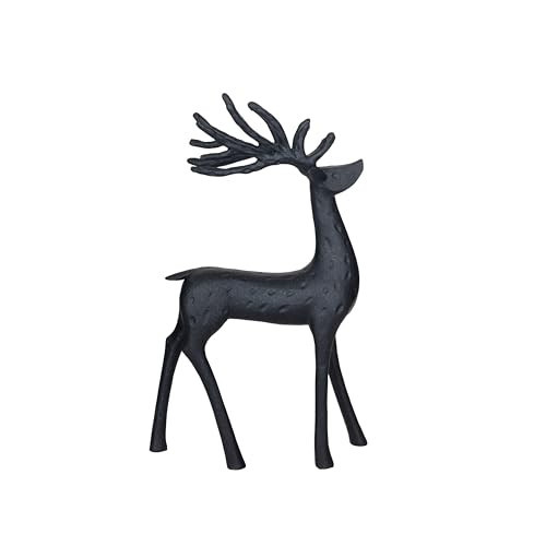 Creative Co-Op Resin Reindeer Decor, Black | Amazon (US)