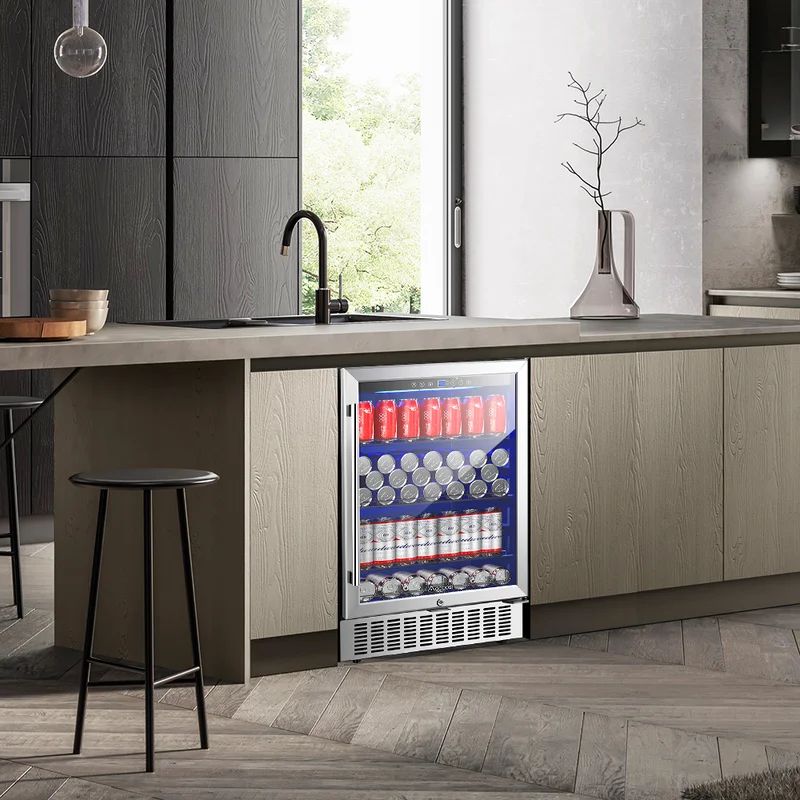 164 Cans Freestanding And Built-In Beverage Refrigerator 24 Inch Beverage Refrigerator | Wayfair Professional