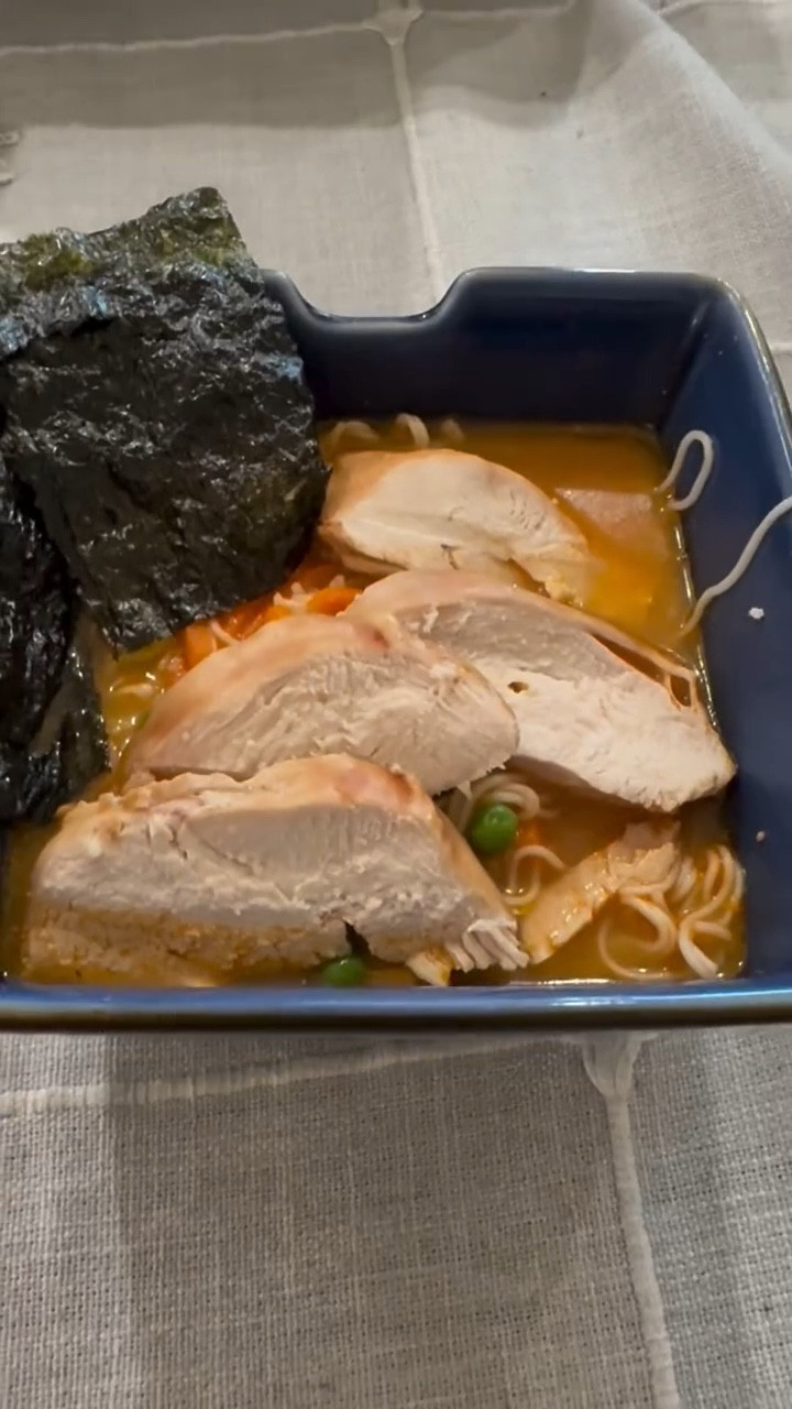 EASY CHICKEN RAMEN 

Save this for your next busy weeknight! I love to make ramen to use up things in the fridge and pantry and it’s such a hit with my kids. Foods with toppings are fun!  Add in whatever you have or your family loves.

I tried out Cook Stix coconut ginger chicken stock this time and LOVED it. As someone with a small pantry, I love how compact these are compared to a carton of stock, and the flavors are delicious. As a bonus I don’t have leftover chicken stock sitting in my fridge today! I can just use what I need and the rest stays shelf stable. Go to the link in my bio to try these out for yourself!

“Recipe”: I use what I have and don’t measure… that’s the beauty of this meal!

1. Heat oil in a stockpot and add aromatics (garlic, ginger, shallots, curry paste, spices etc). I added garlic, ginger and red curry paste. I also added peanut butter for a peanut ramen broth! Sauté until fragrant.

2. Add liquids (stock/broth, coconut milk etc) and bring to a boil. I used coconut ginger chicken stock and highly recommend!

3. Add veggies (use frozen chopped veggies for extra fast/easy meal) and noodles. If you plan on having leftovers you may want to cook noodles separately so they don’t get soggy. Cook according to package instructions. 

4. Add toppings (protein, boiled egg, nori sheets, scallions, sriracha, shredded carrots…anything you want!). We were low on ingredients so did chicken and a seaweed snack pack. 

Follow for more easy family meals and if you make this let me know how it comes out!


#LTKHome #LTKFindsUnder100