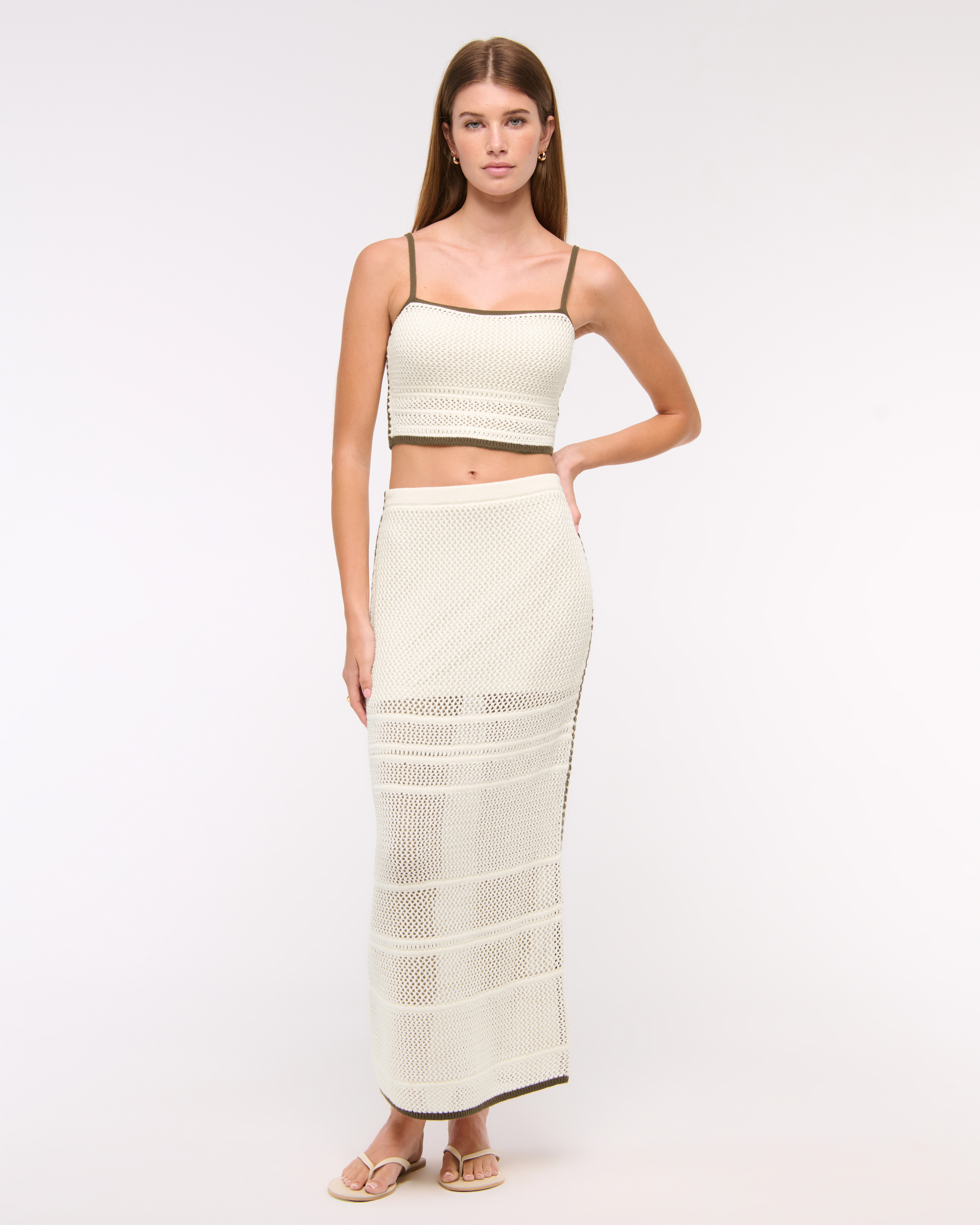 Mid Rise Crochet-Style Maxi Skirt | Abercrombie & Fitch (US)