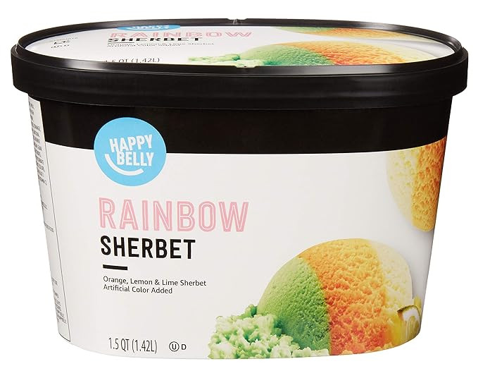 Amazon Brand - Happy Belly Rainbow Sherbet, 48 Fl Oz (Frozen) | Amazon (US)
