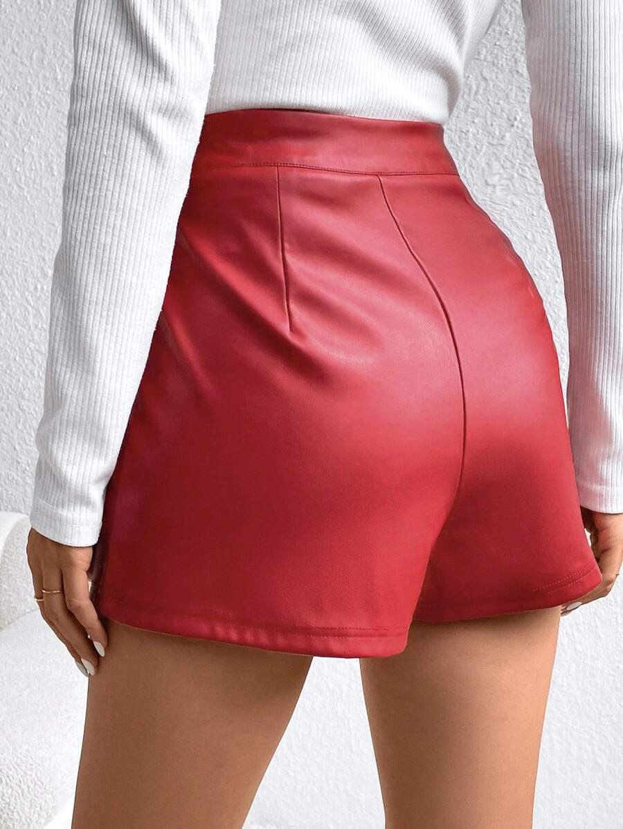 SHEIN Privé Women's Pu Shorts | SHEIN