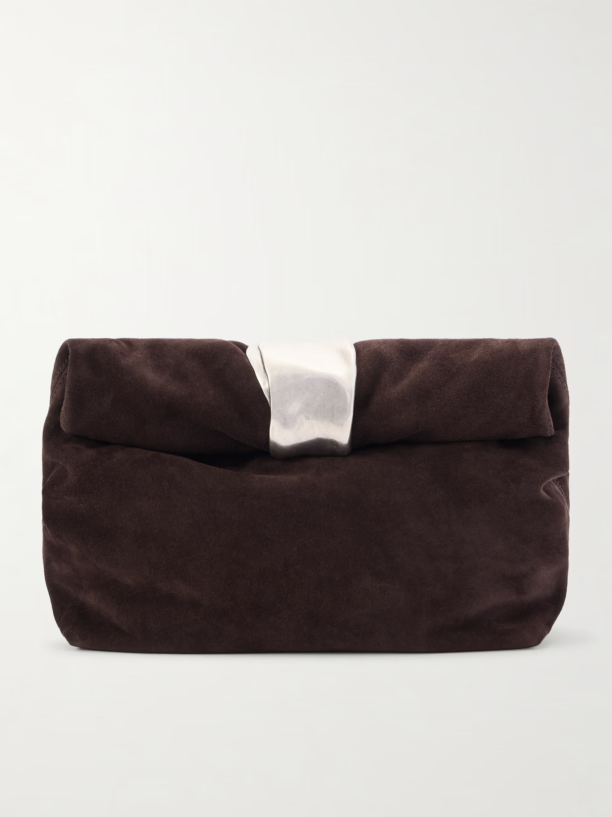 STAUD - Cuff Suede Clutch - Brown | NET-A-PORTER (US)