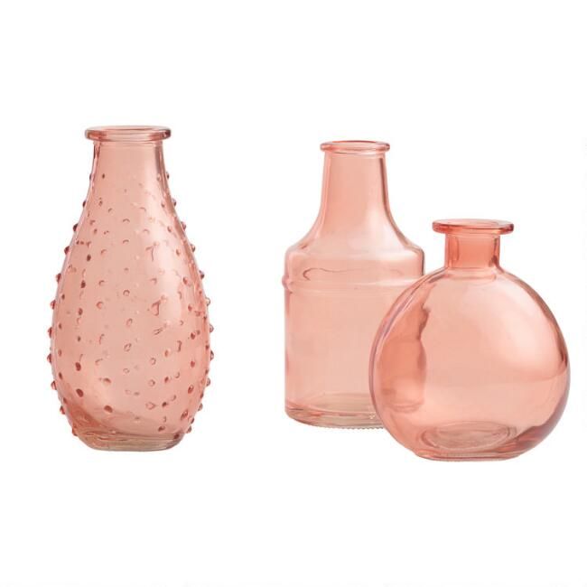 Coral Glass Bud Vases Set of 3 | World Market