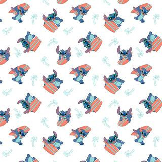 Disney® Lilo & Stitch Surfing Toss Cotton Fabric By Springs Creative in White/Multicolor | 43" | Michaels® | Michaels Stores