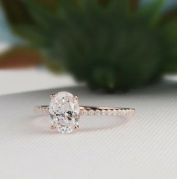 2Ct Classic Oval Engagement Ring - Solitaire ring - 9x7mm Oval Cut Ring - Promise ring - Wedding ... | Etsy (US)