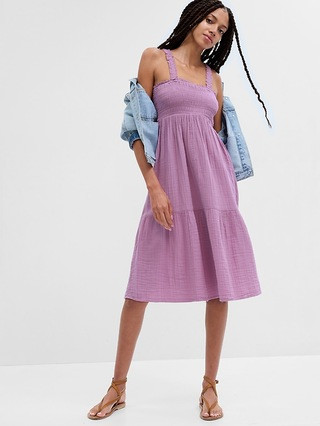 Smocked Midi Dress | Gap Factory