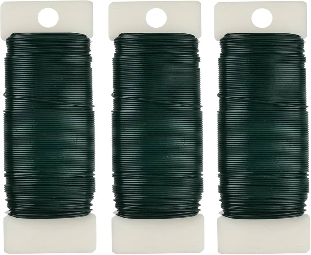 3 Pack Floral Wire, 118 Yards 22 Gauge Green Florist Wire, Flexible Green Wire Paddle Wire for Cr... | Amazon (US)
