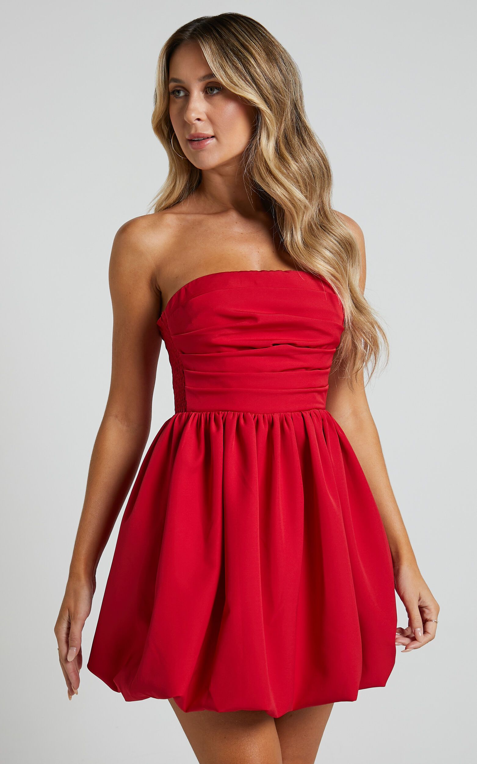 Shaima Mini Dress - Strapless Dress in Red | Showpo (US, UK & Europe)