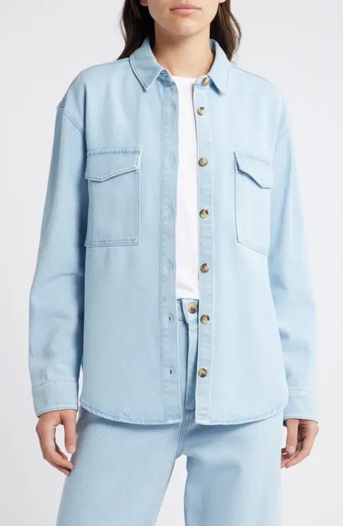 Treasure & Bond Oversize Denim Button-Up Shirt in Light Wash at Nordstrom, Size X-Small | Nordstrom