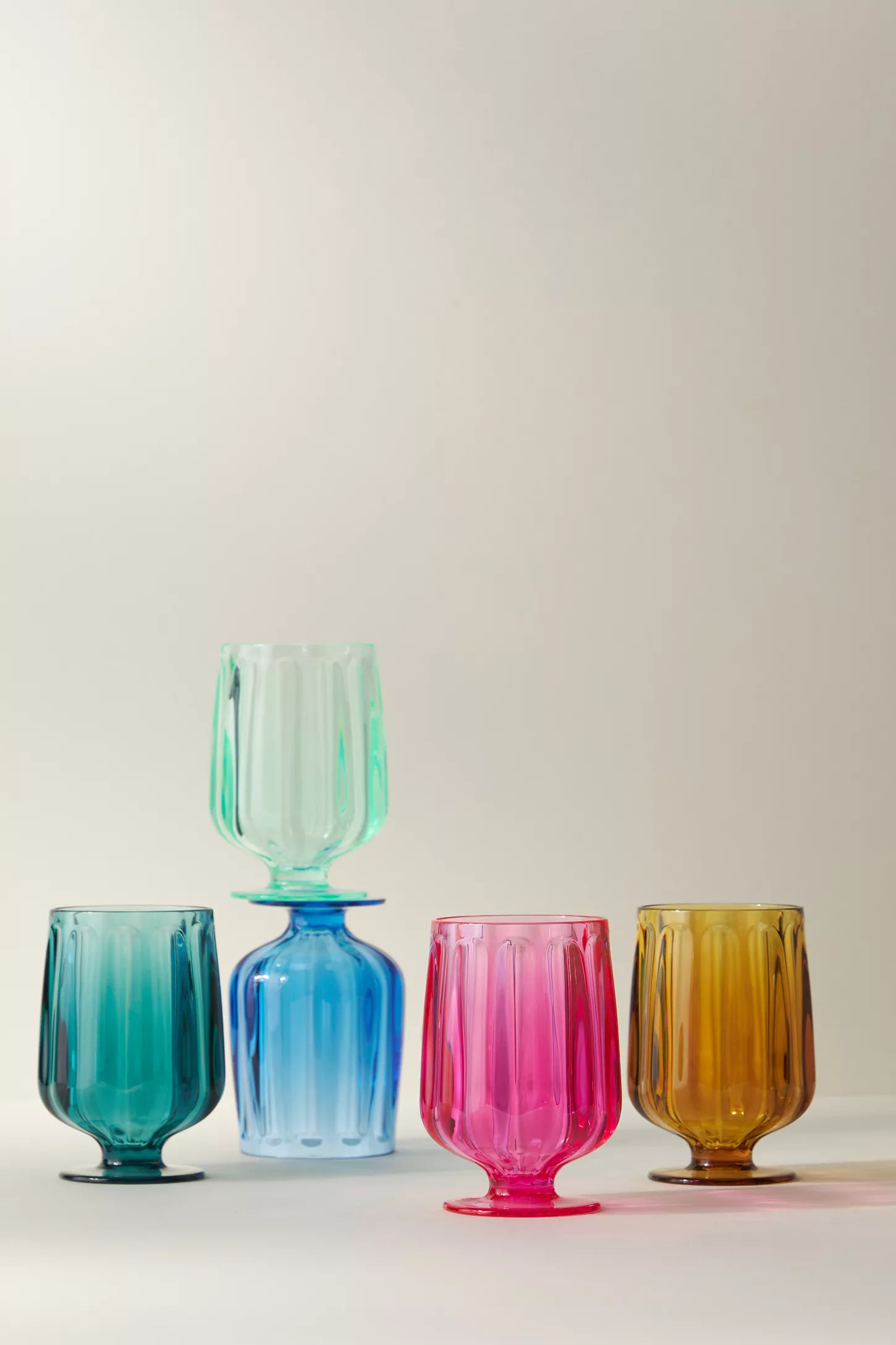 Lucia Acrylic Goblet Wine Glasses, Set of 4 | Anthropologie (US)