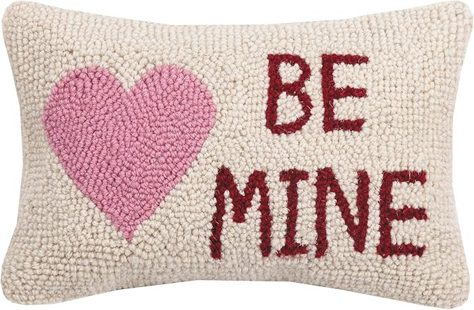 Peking Handicraft 30KSL727C12OB Be Mine Heart Hook Wool and Cotton Pillow, 8 X 12' inch, Multicol... | Amazon (US)