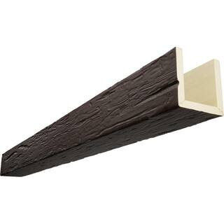 6 in. x 4 in. x 16 ft. 3-Sided (U-Beam) Hand Hewn Premium Cherry Faux Wood Ceiling Beam | The Home Depot