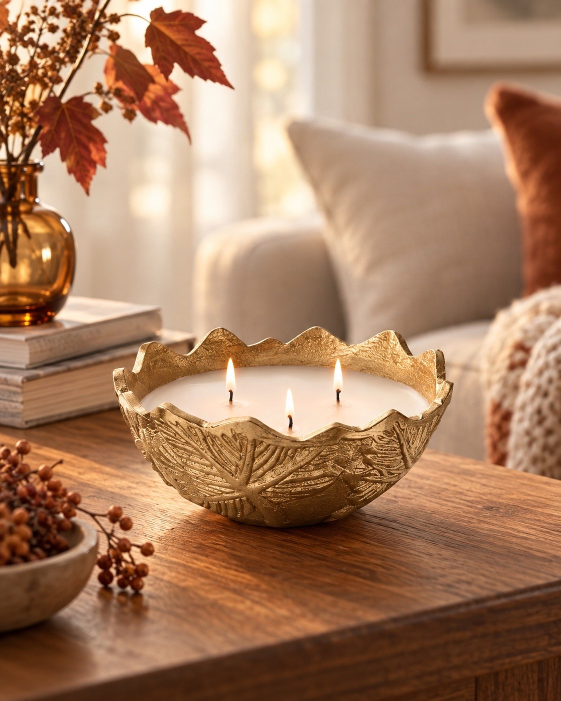Target fall decor keeps getting better 🍂 This Threshold gold metal leaf candle is scented like warm cider and cinnamon and looks like an expensive piece of home decor! The perfect cozy fall candle for styling a coffee table, entryway or fireplace mantel—and it’s only $15. 🤎

#LTKSeasonal #LTKHome