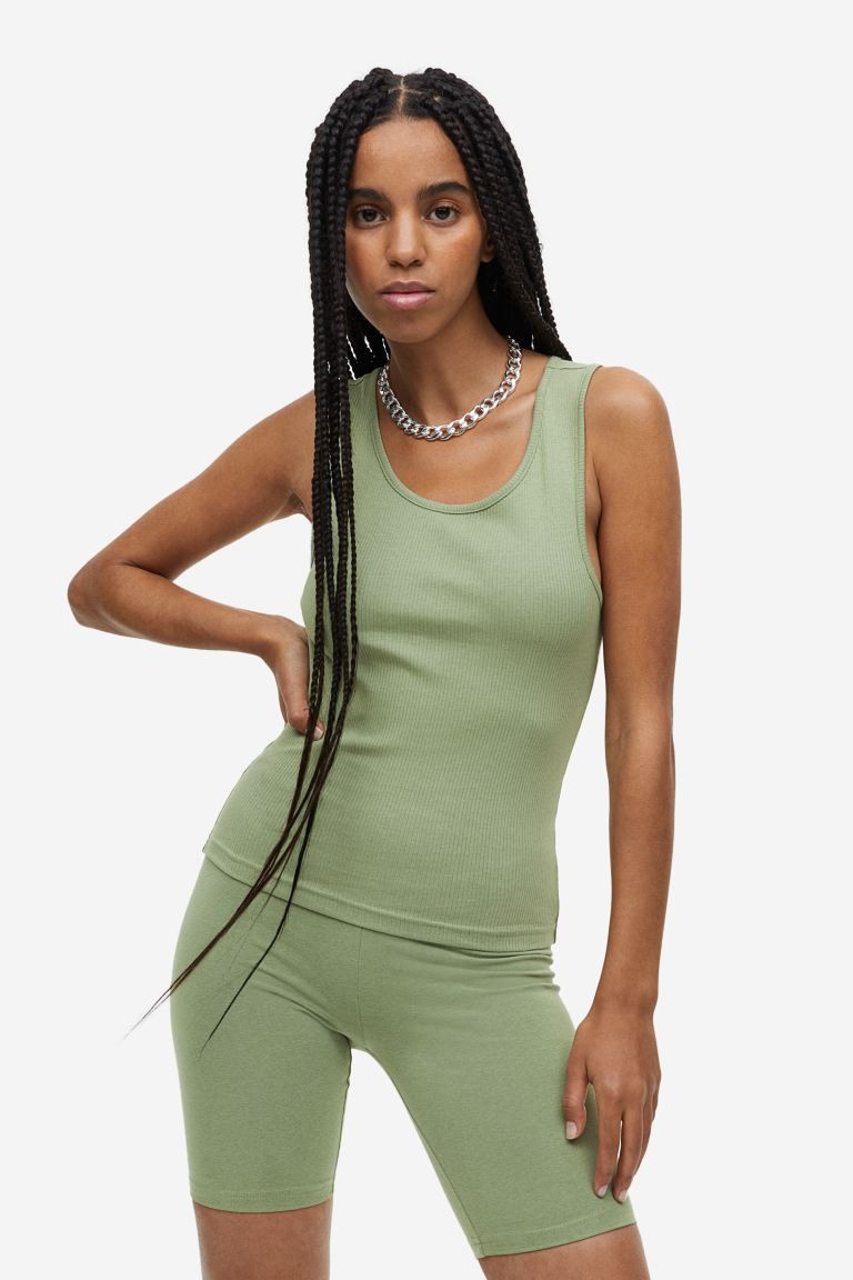 Ribbed Cotton Tank Top | H&M (US + CA)
