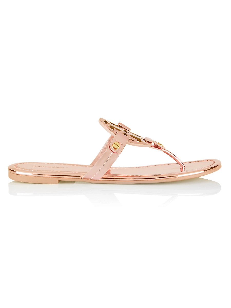 Women's Miller Metallic Leather Sandals - Rose Gold - Size 10.5 | Saks Fifth Avenue