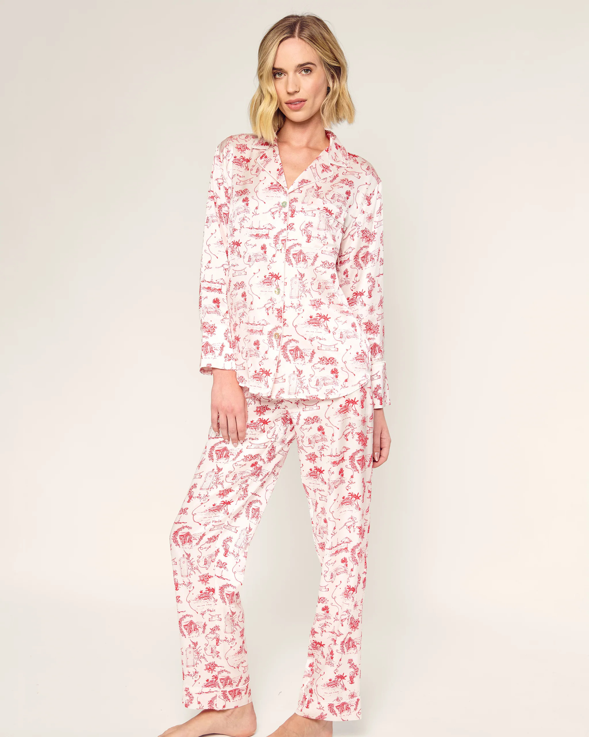 Petite Plume x Eden Rock Reverie Women's Silk Pajama Set | Petite Plume