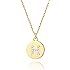 14k Gold Disc Initial Letter Necklace Dainty Tiny Round Personalized Alphabet Pendant for Women G... | Amazon (US)