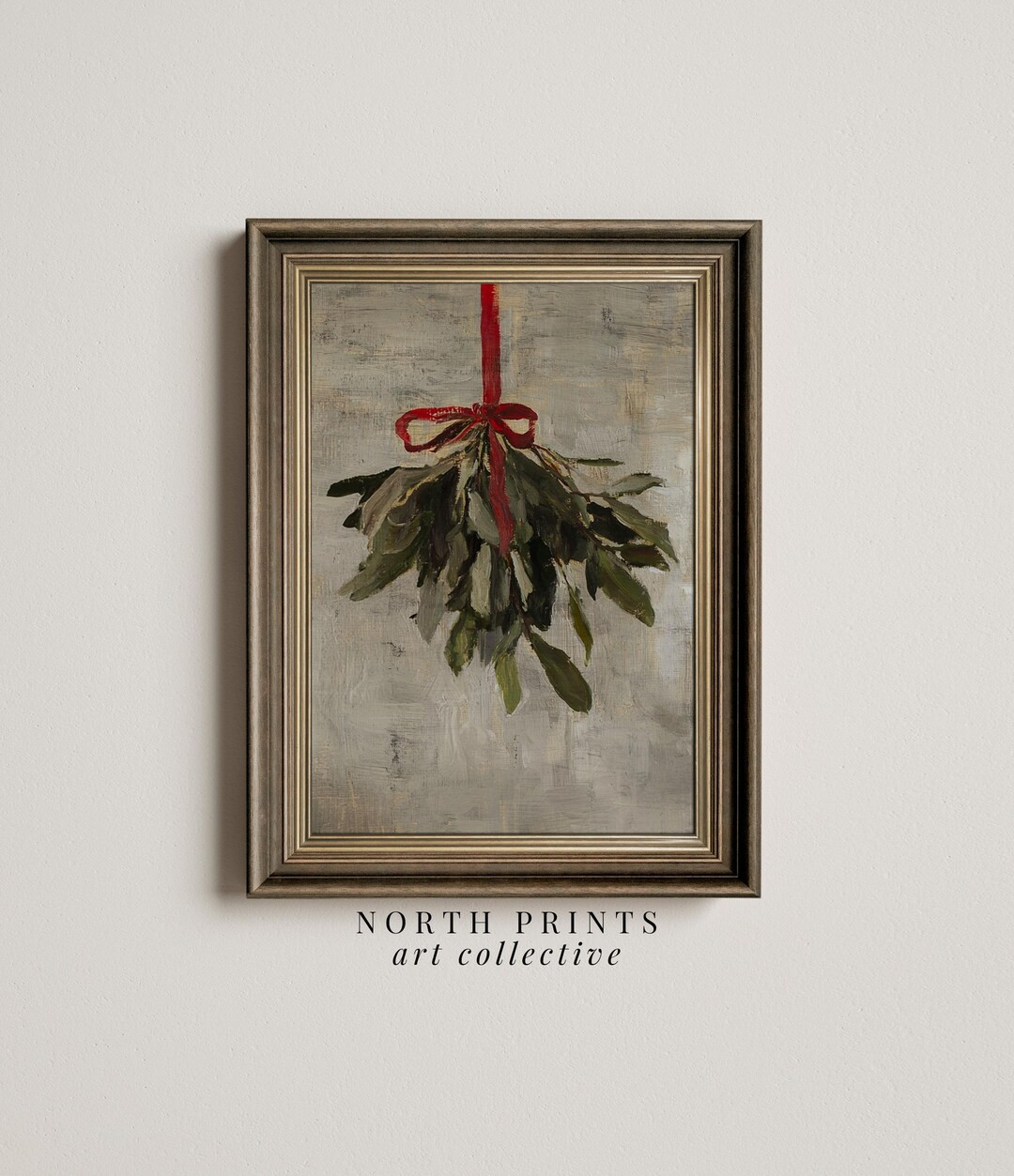 Christmas Mistletoe Winter Farmhouse PRINTABLE Art, Festive Holiday Wall Decor Downloadable Digit... | Etsy (US)