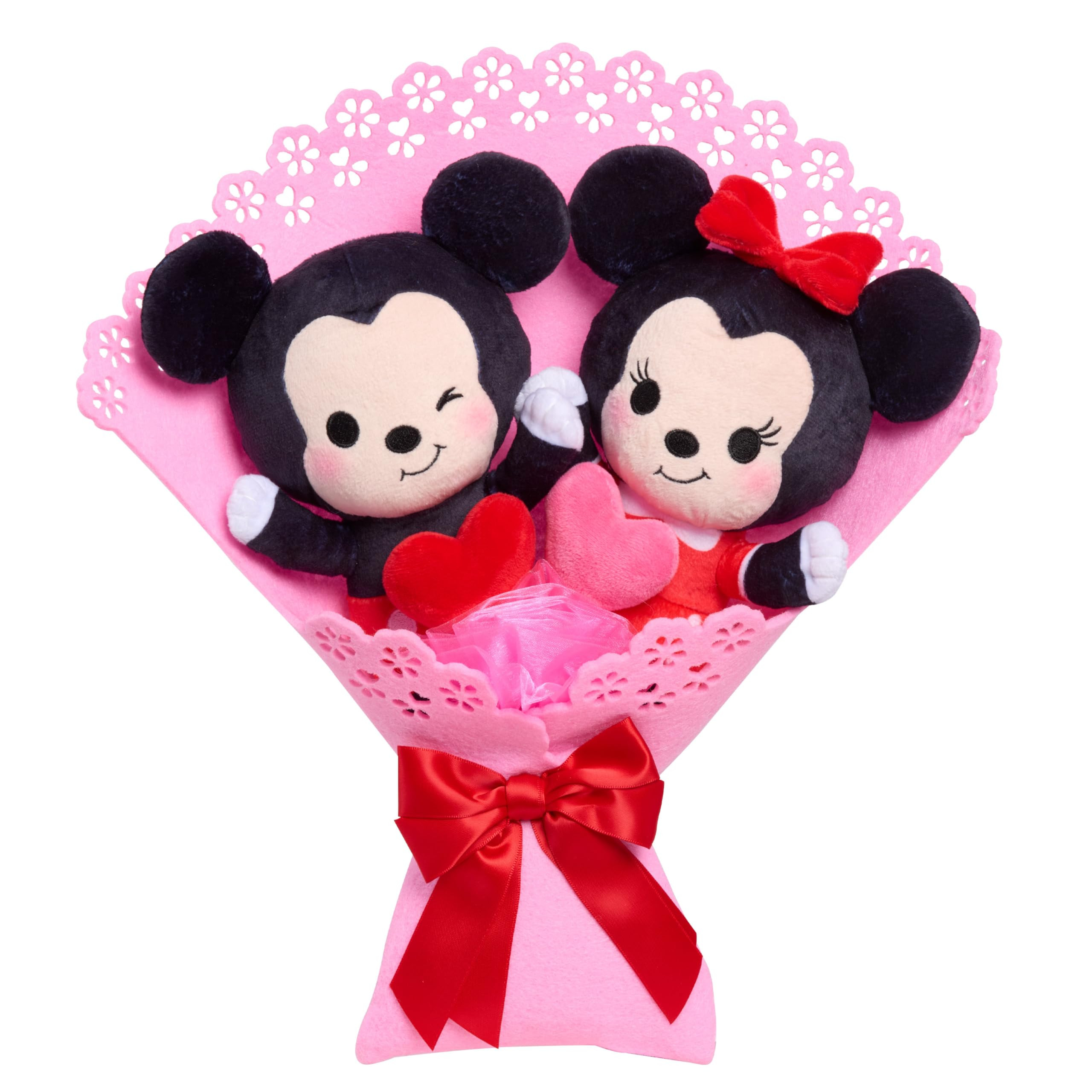 Just Play Disney Valentine’s 13.5-inch Bouquet with Medium Mickey Mouse and Minnie Mouse Plush ... | Amazon (US)