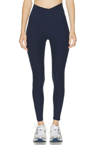 Beyond Yoga Spacedye At Your Leisure High Waisted Midi Legging in Navy | FWRD 