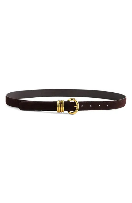 Madewell Metal Keeper Suede Belt in Coffee Bean at Nordstrom, Size Medium | Nordstrom