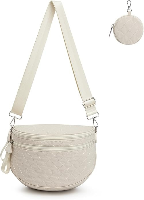 G4Free Quilted Bum Bag Crossbody Bags for Women, Spacious Nylon Cross Body Bag with Removable Pou... | Amazon (US)