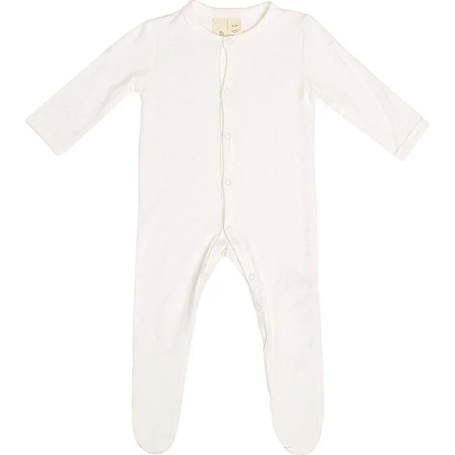 Kyte Baby | Footie, Cloud (White, Size New Born) | Silky, Lighweight Bamboo | Maisonette | Maisonette