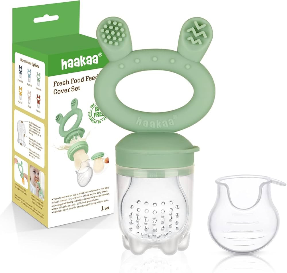 Haakaa Baby Fruit Food Feeder Pacifier | Breastmilk Popsicle Molds for Teething | Silicone Feeder... | Amazon (US)