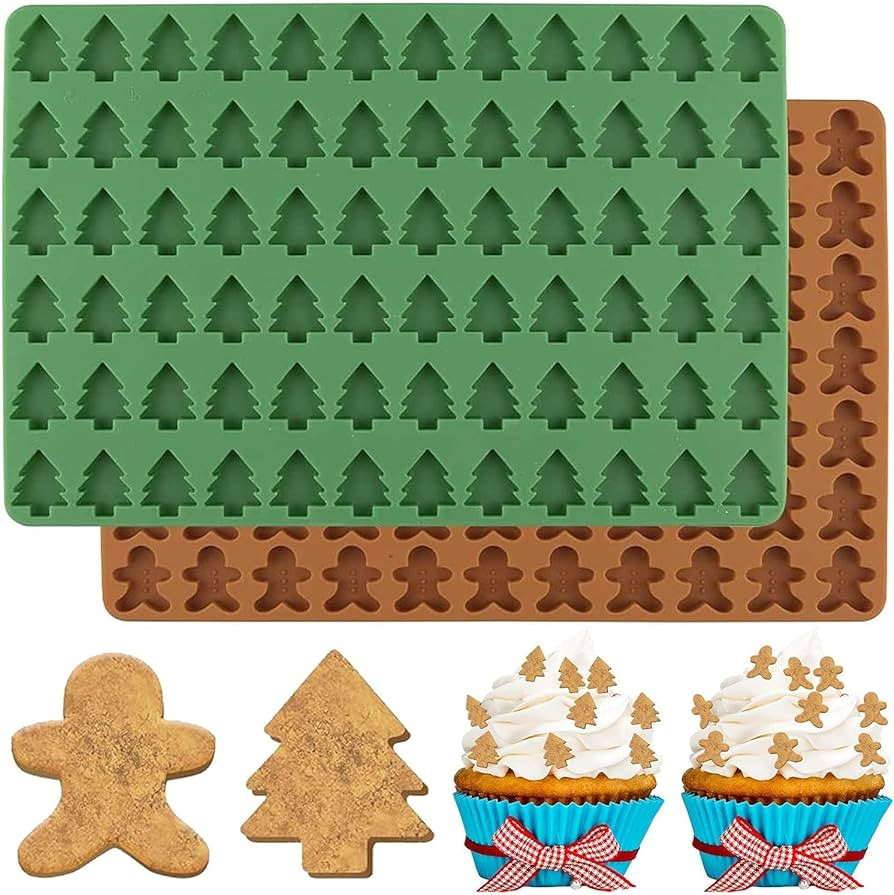 AnyDesign Christmas Silicone Molds Mini Xmas Tree & Gingerbread Candy Chocolate Mould Christmas N... | Amazon (US)