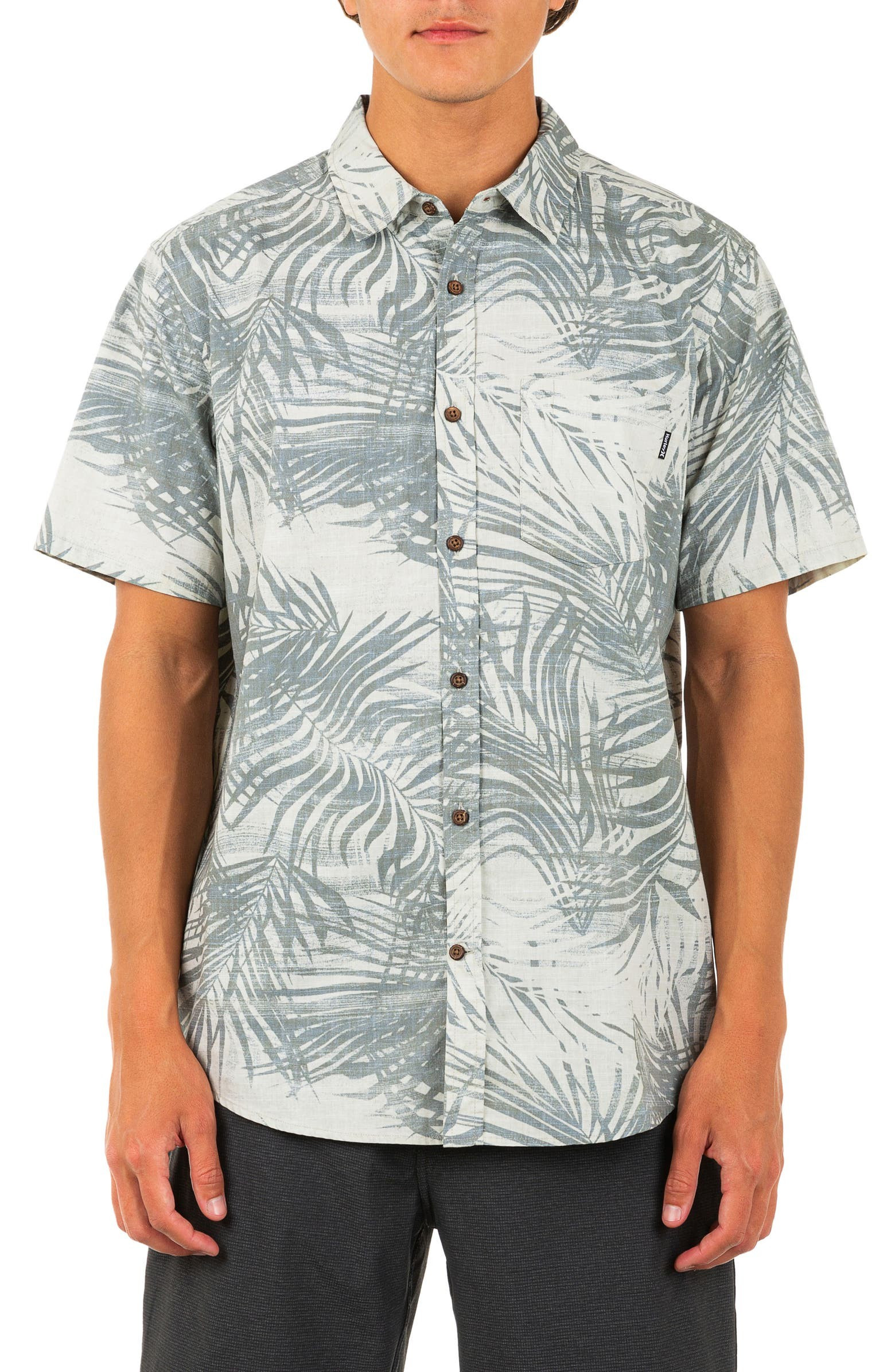 Scan Palm Print Short Sleeve Button-Up Shirt | Nordstrom | Nordstrom