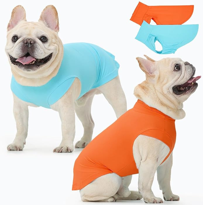 2-Pack Dog Shirts, Breathable Dog Cooling Vest, Sleeveless Summer Tank Tops, Lightweight Stretchy... | Amazon (US)