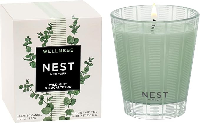 NEST New York Scented Classic Candle, Wild Mint & Eucalyptus - 8.1 oz - Up to 60-Hour Burn Time -... | Amazon (US)